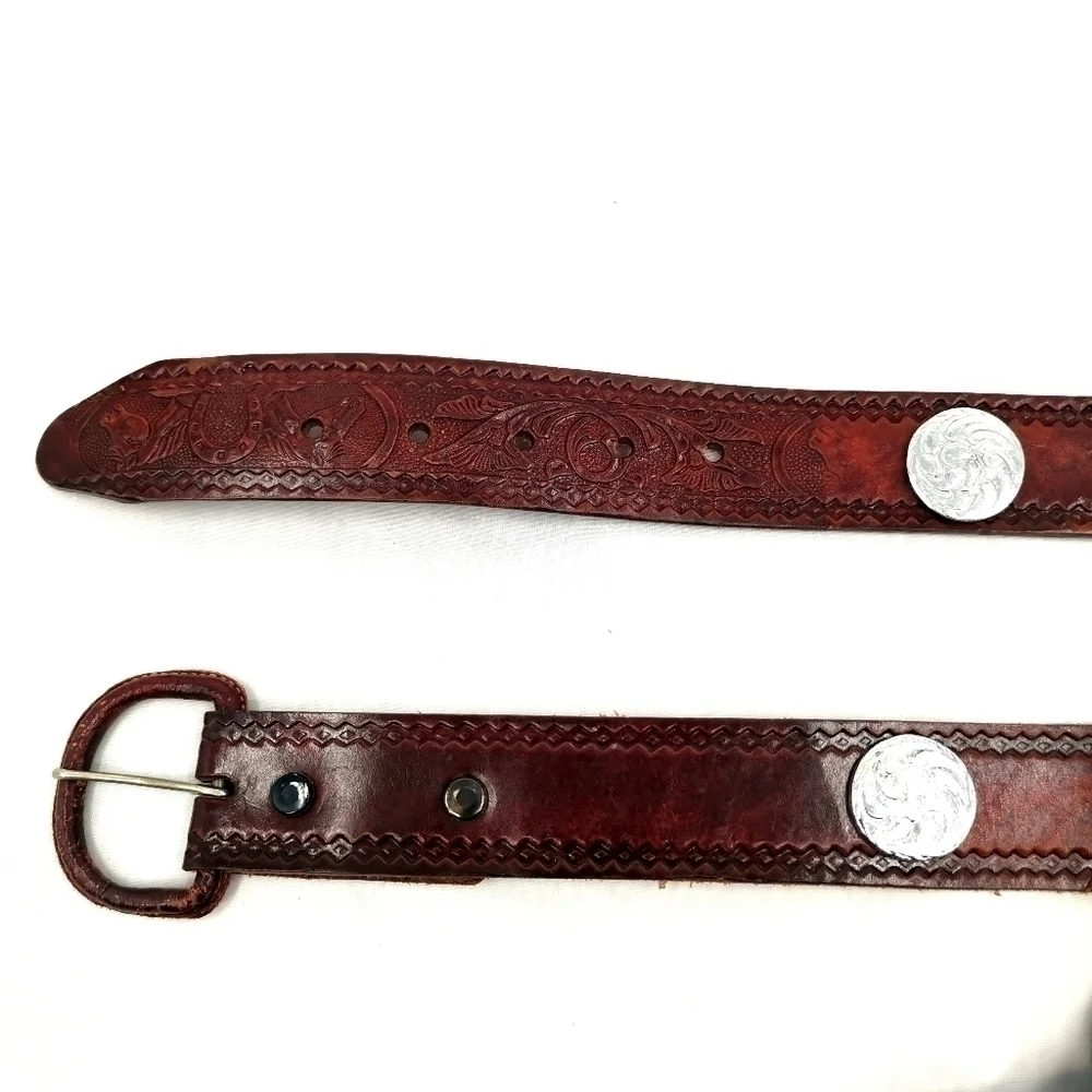 Unisex Vtg 36 Brown Western Equestrian Vibe Belt